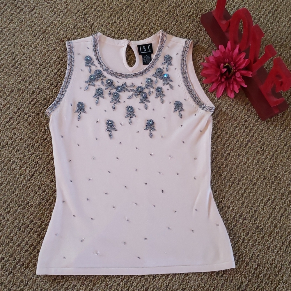INC knit beaded tp Size Small